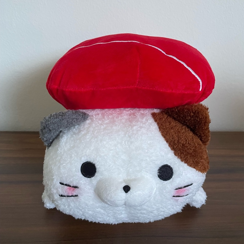 14 Inch White Cat Wearing Sushi Plushie BRAND NEW from Round1